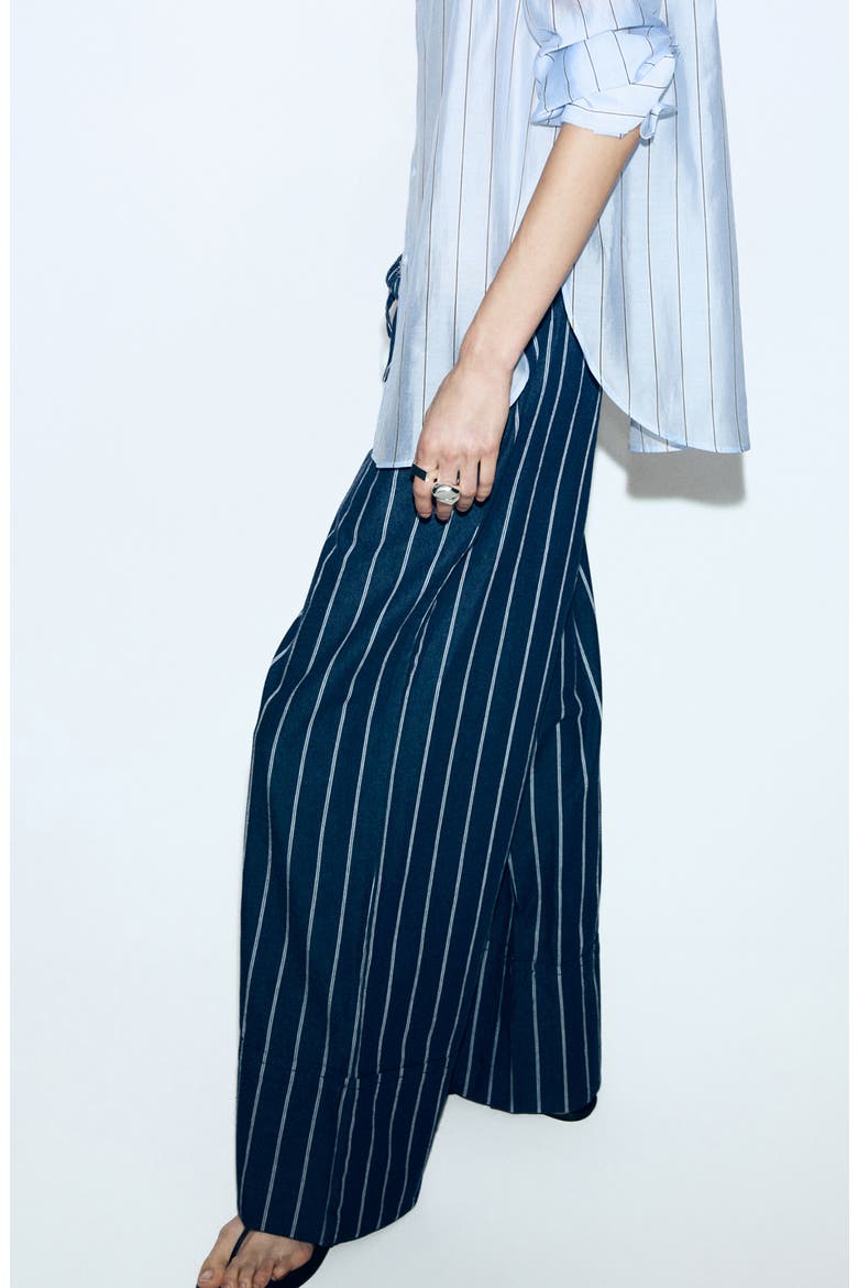 Stripe Drawstring Pants, Alternate, color, OPEN BLUE