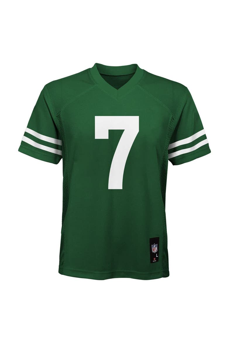 Youth Nike Justin Fields Legacy Green New York Jets Replica Player Jersey, Alternate, color, Green