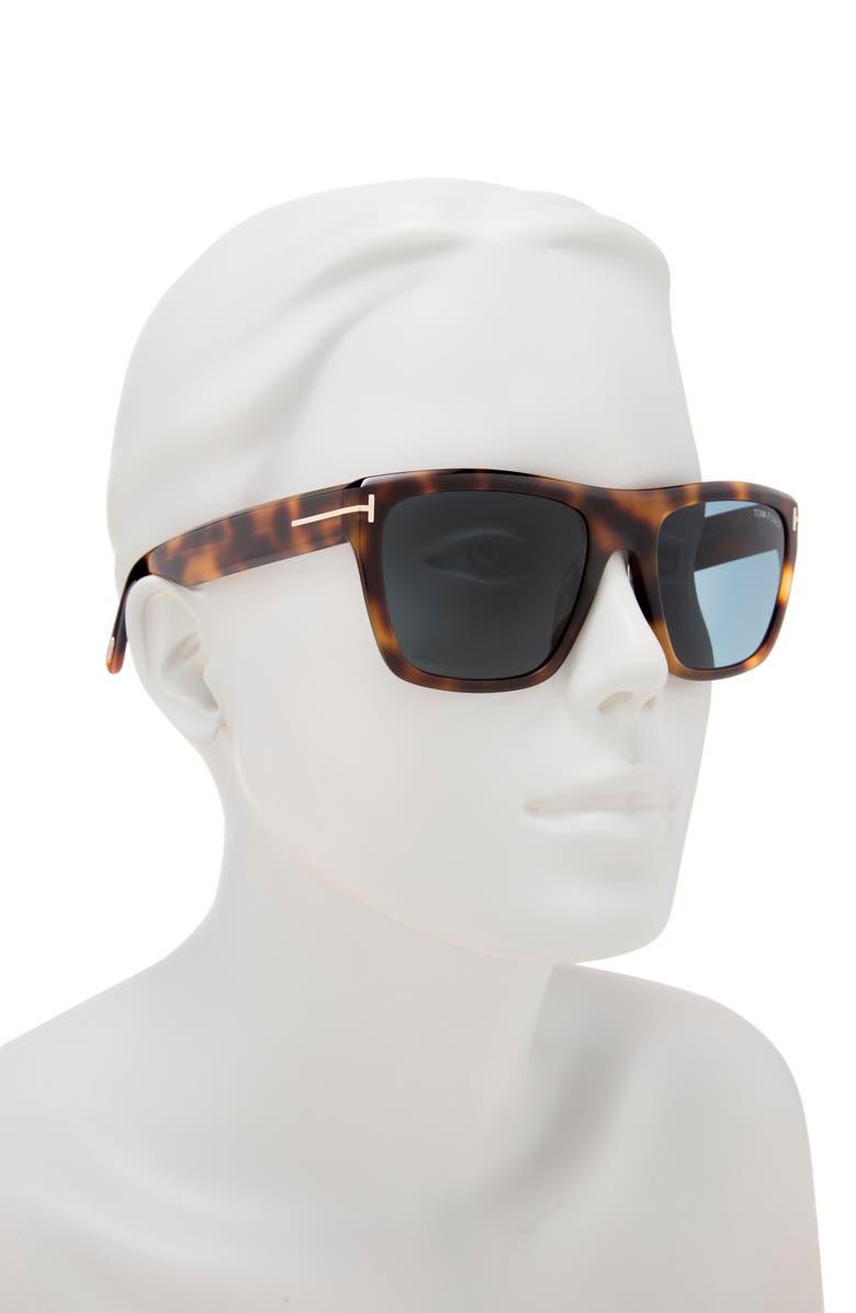 TOM FORD 59mm Square Sunglasses, Alternate, color, Blonde Havana / Blue