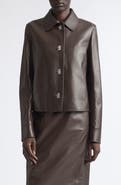 FERRAGAMO Boxy Lambskin Leather Jacket