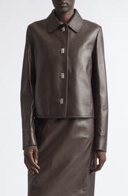 FERRAGAMO Boxy Lambskin Leather Jacket