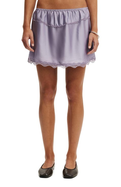 Women's Estelle Satin Lace Slip Mini Skirt