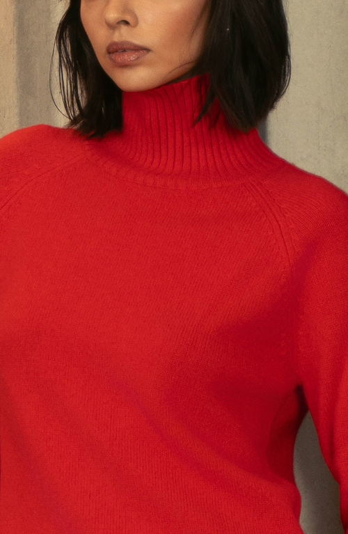 Italic Emma Cashmere Relaxed Turtleneck Sweater In Red