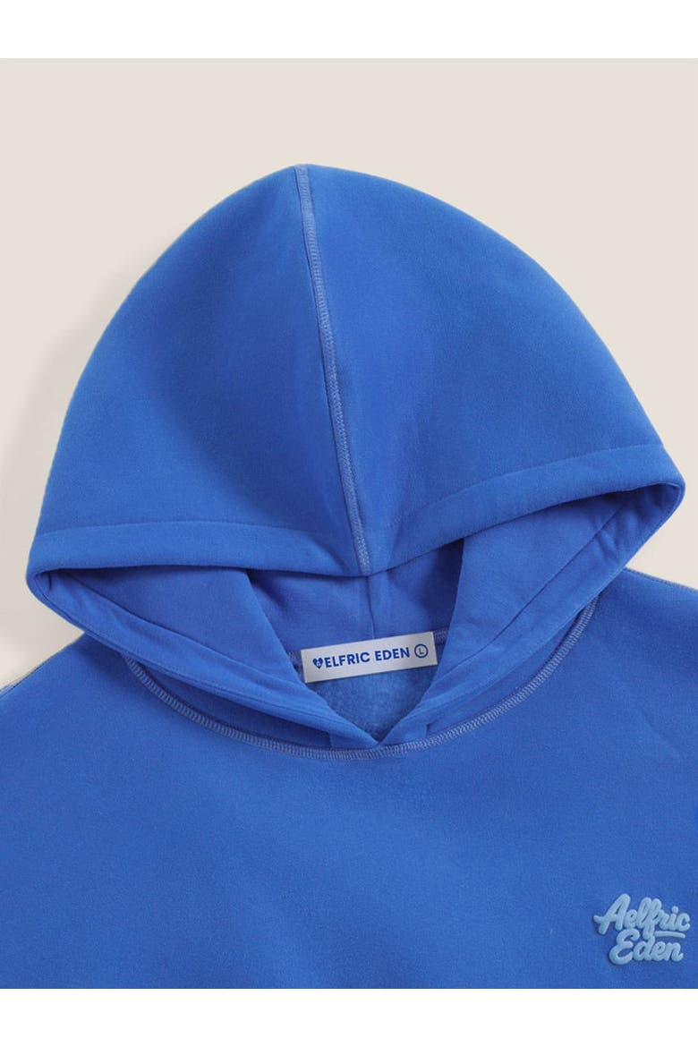 Cloud Essential Fleece Cropped Pullover Hoodie Set, Alternate, color, Blue