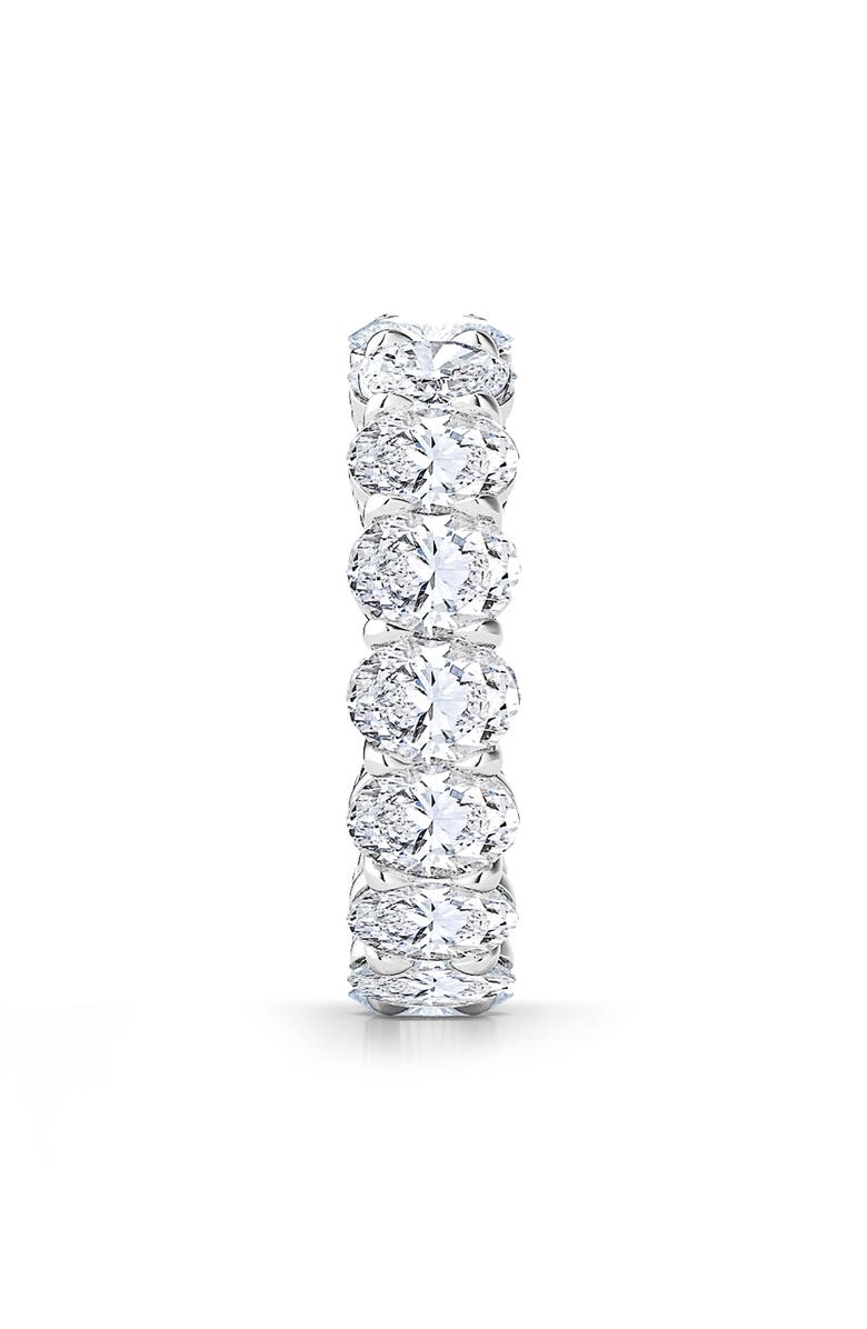 HauteCarat Oval Cut Lab Created Diamond Eternity Band, Alternate, color, White Gold