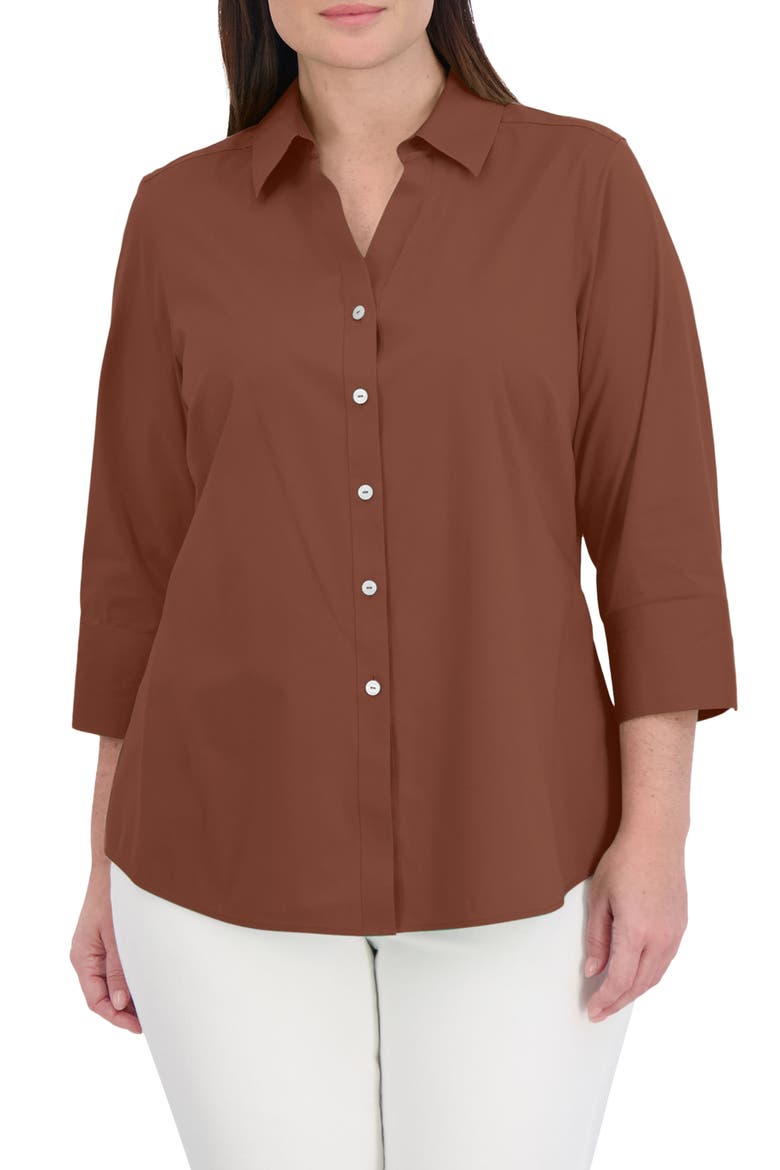 Mary Non-Iron Stretch Cotton Button-Up Shirt, Main, color, MACCHIATO