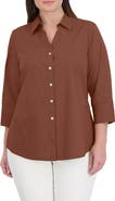 Foxcroft Mary Non-Iron Stretch Cotton Button-Up Shirt