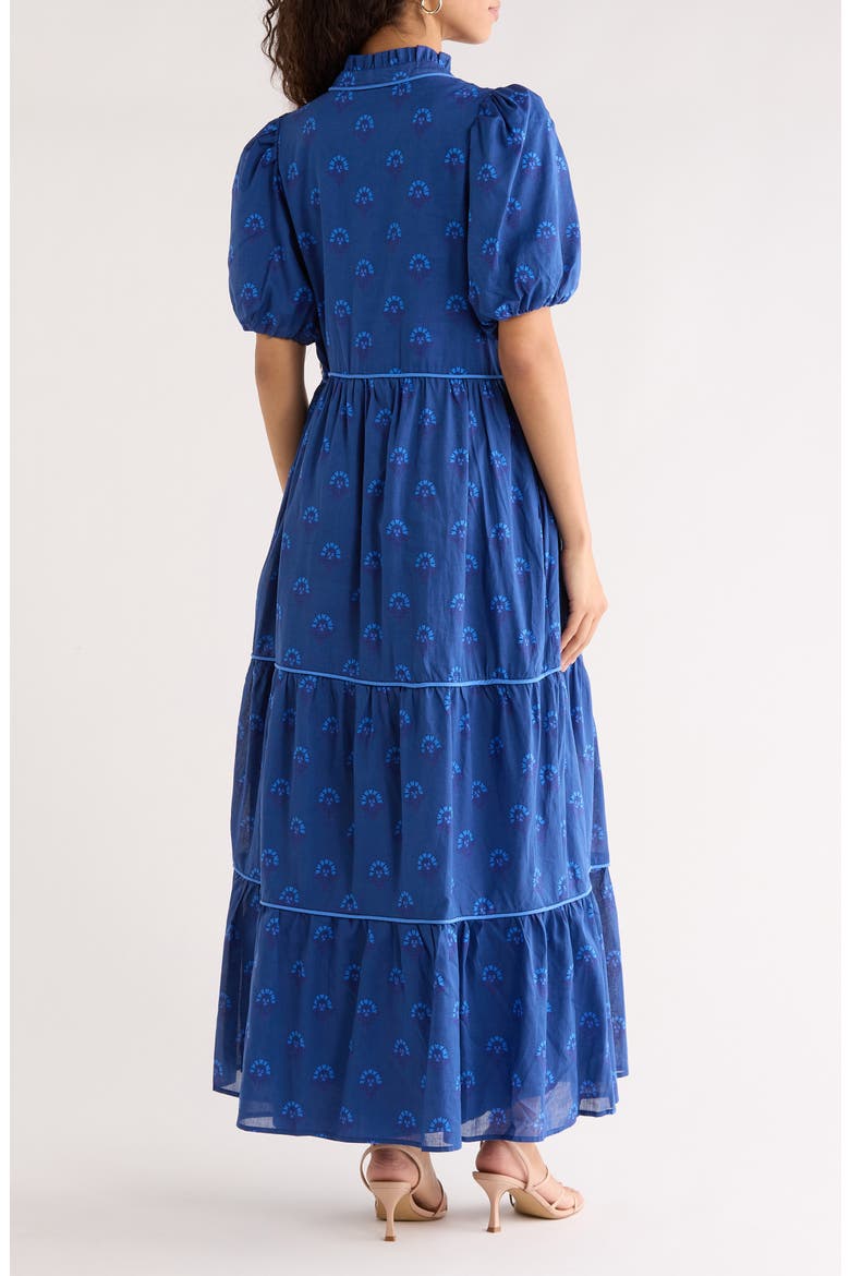 Briza Medallion Print A-Line Dress, Alternate, color, TEAL-BLUE