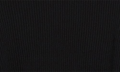 Stone Island Compass Patch Rib Virgin Wool Crewneck Sweater In Black