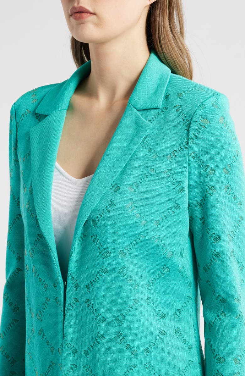 Ming Wang Burnout Knit Jacket, Alternate, color, Emerald Awe