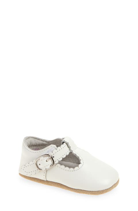 Kids' Elodie Scallop T-Strap Flat (Baby & Walker)