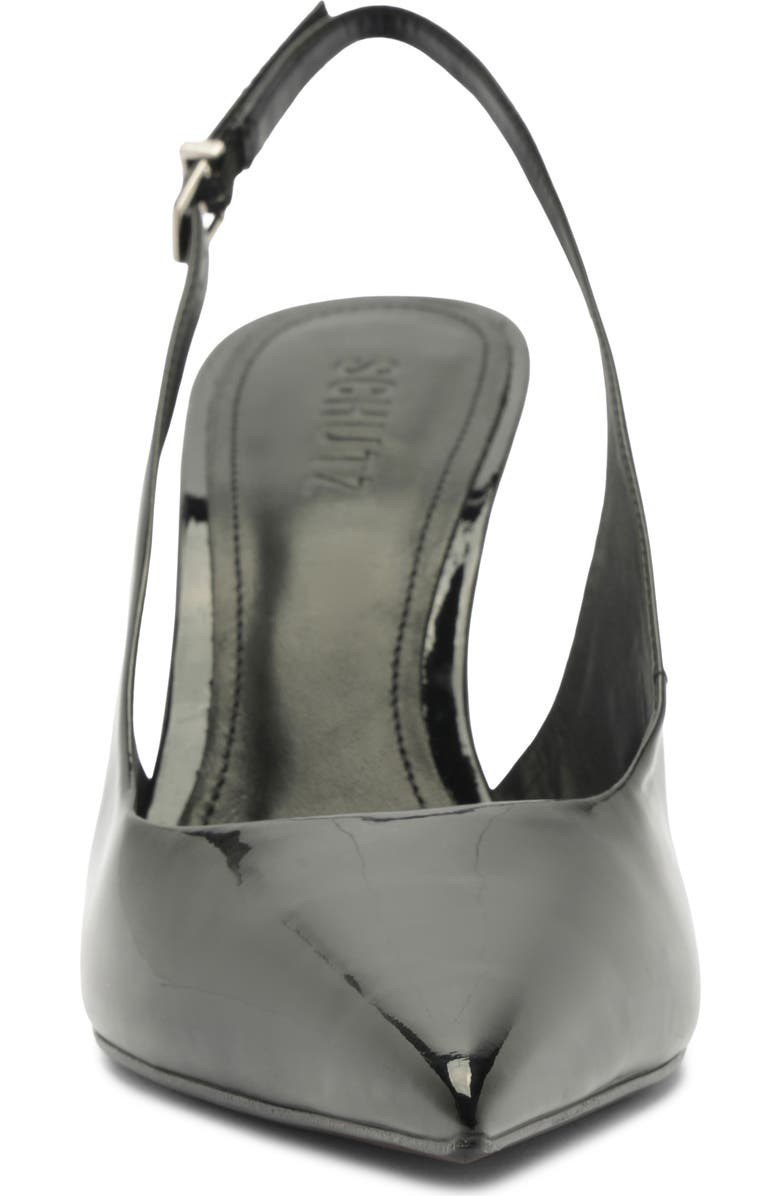 Schutz Paola Slingback Pointed Toe Pump, Alternate, color, Black Patent Leather