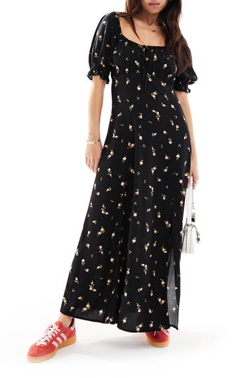 Miss Selfridge Floral Puff Sleeve Maxi Dress