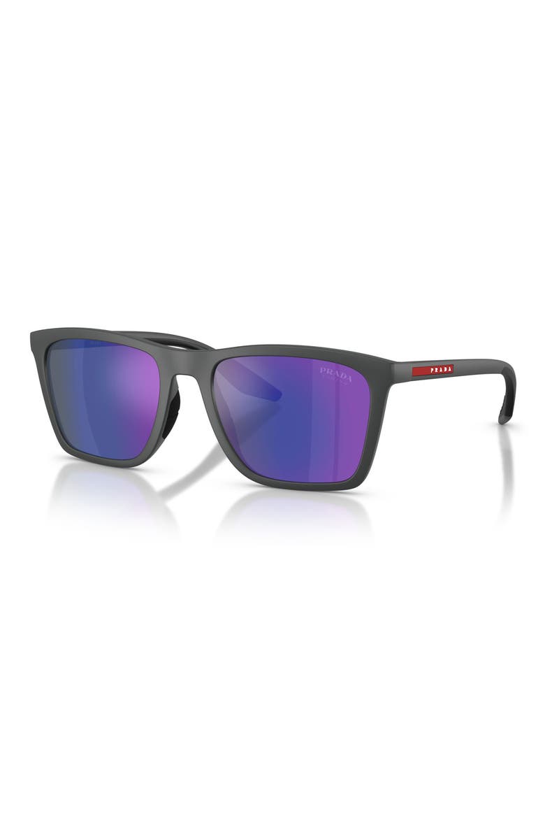 56mm Pillow Sunglasses, Alternate, color, RUBBERED GREY / BLUE VIOLET