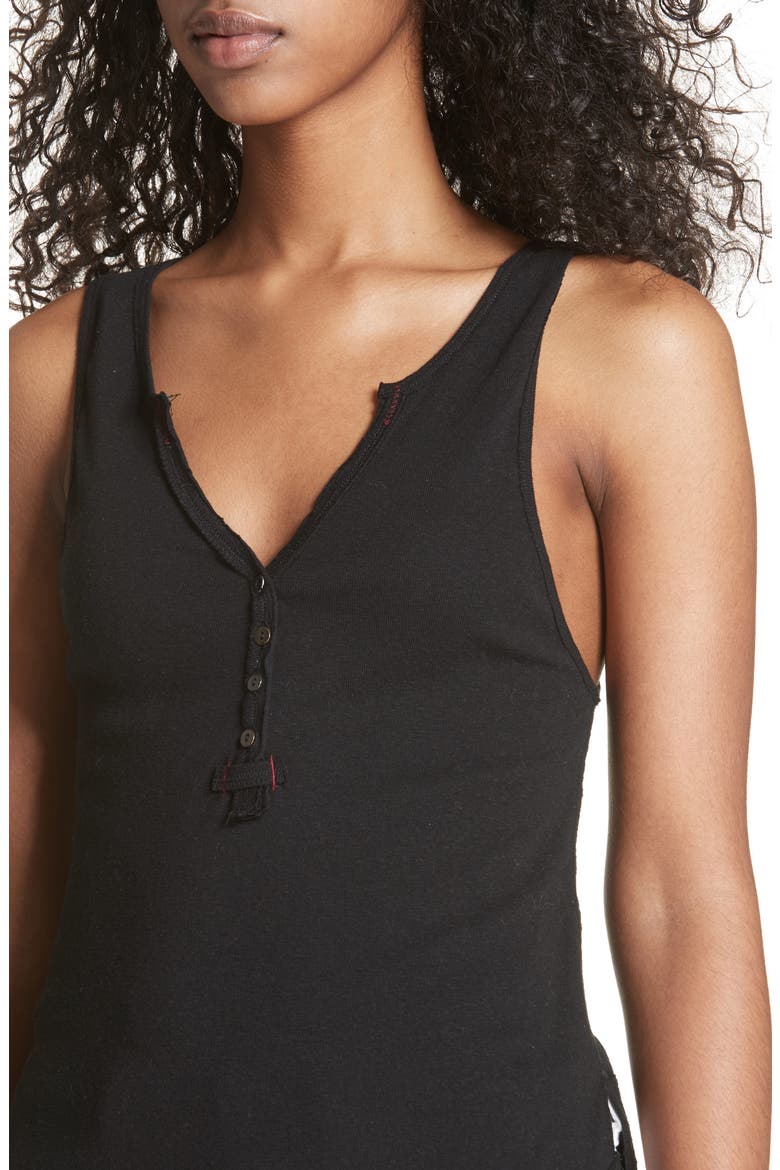 Shake it Up Henley Tank, Alternate, color, BLACK