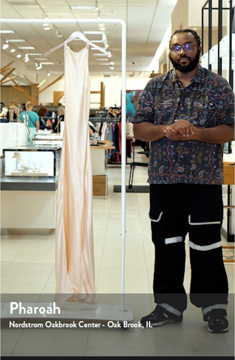 Kaye Satin Halter Dress, sales video thumbnail