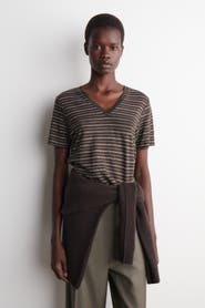 COS V-neck Linen T-shirt