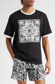 Dolce&Gabbana Majolica Embroidered Ringer T-Shirt