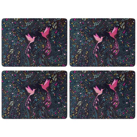 Sara Miller India Set Of 4 Cork Back Placemats, 12" X 9"