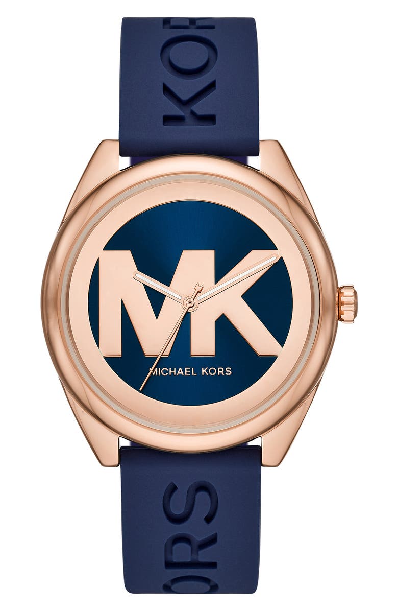 Michael Kors Men's Janelle 3-Hand Silicone Strap Watch, 42mm, Main, color, 