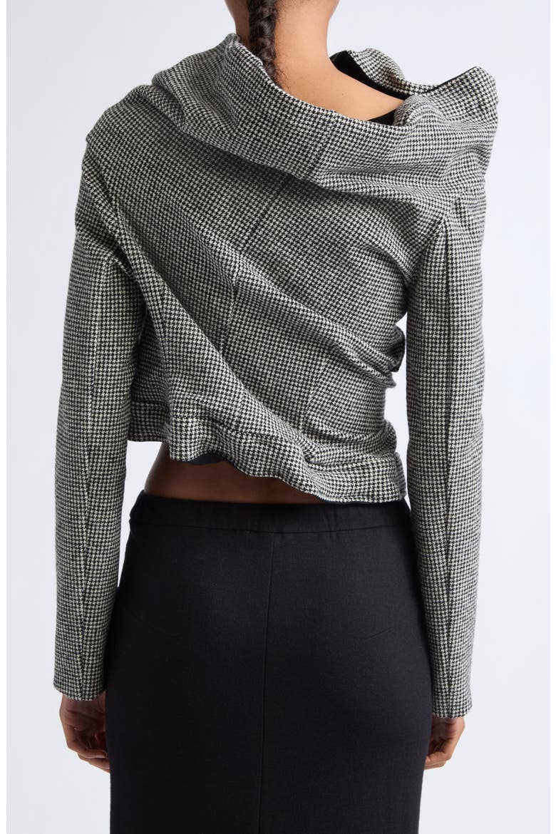 Asymmetrical Draped Wool Blend Jacket, Alternate, color, HOUNDSTOOTH