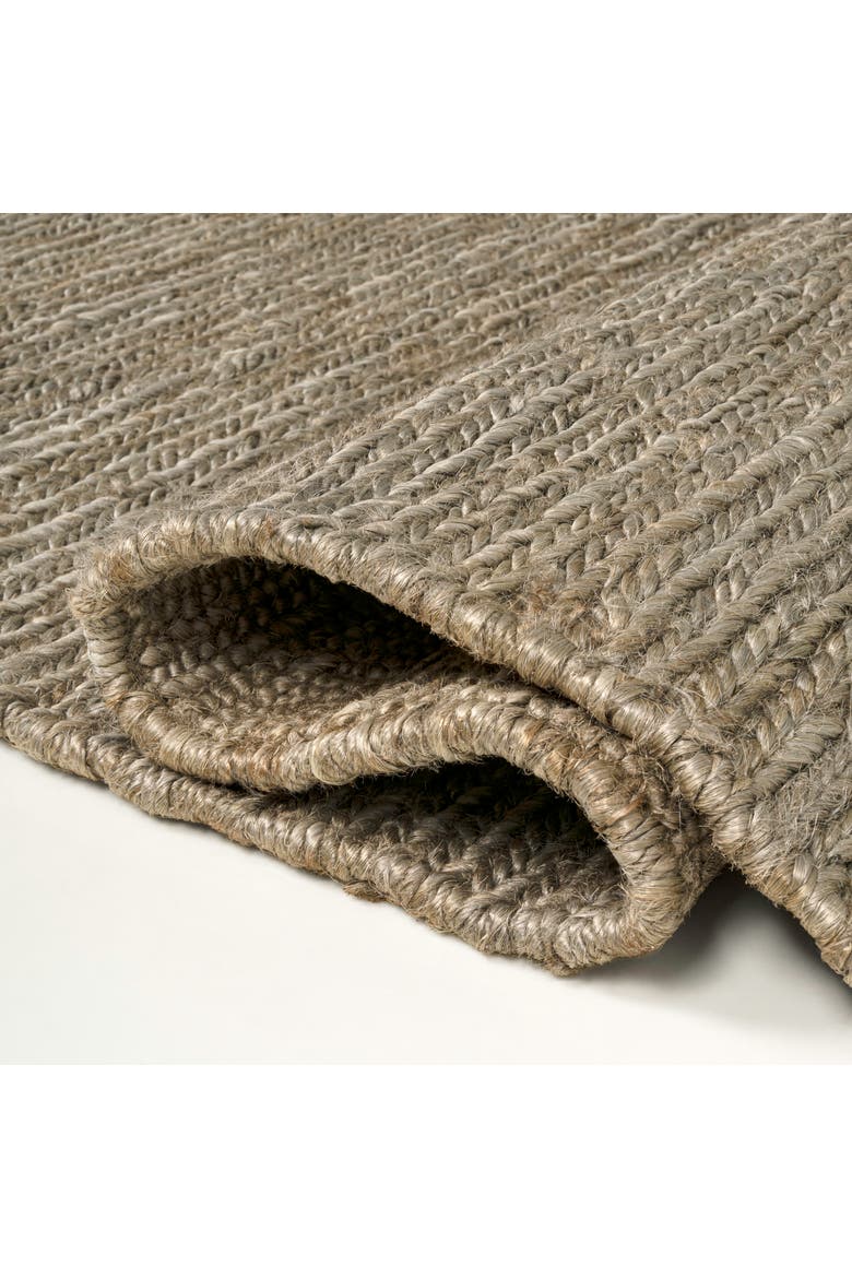 Griffin Rustic Farmhouse Woven Jute Solid Area Rug, Alternate, color, Gray