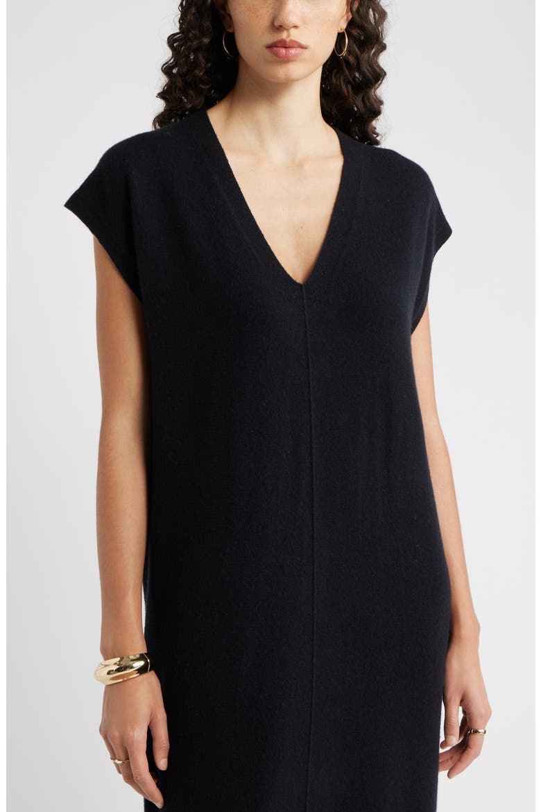 Wool & Cashmere Blend Shift Dress, Alternate, color, BLACK ROCK