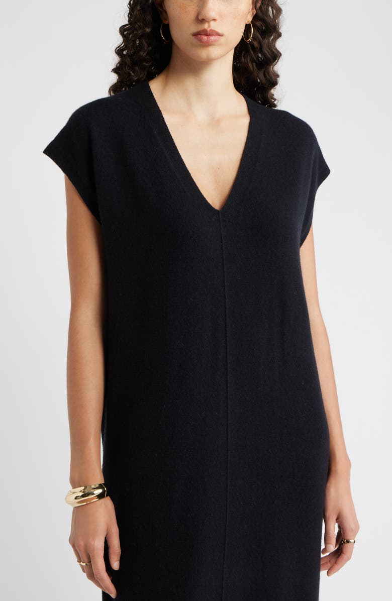 Nordstrom Wool & Cashmere Blend Shift Dress, Alternate, color, Black Rock