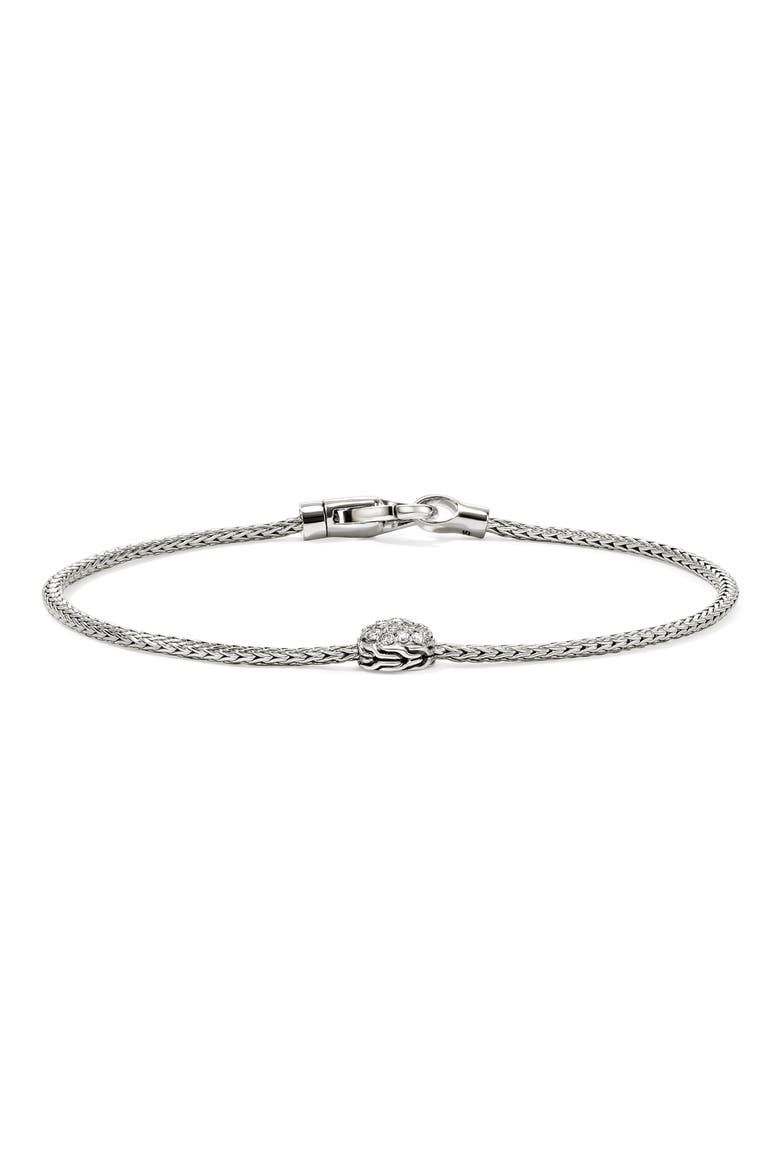 JH Essential Pavé Bracelet, Diamonds, Main, color, SILVER