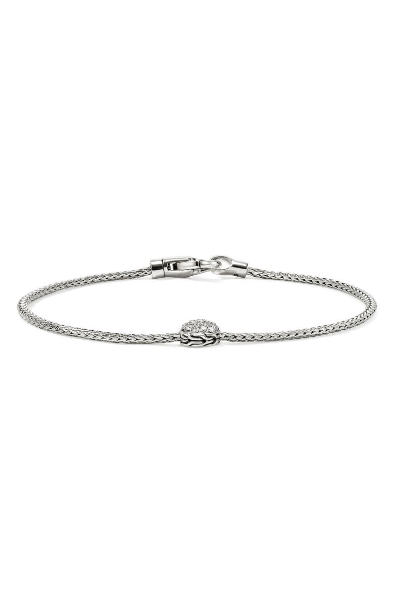 John Hardy JH Essential Pavé Bracelet, Diamonds, Main, color, Silver
