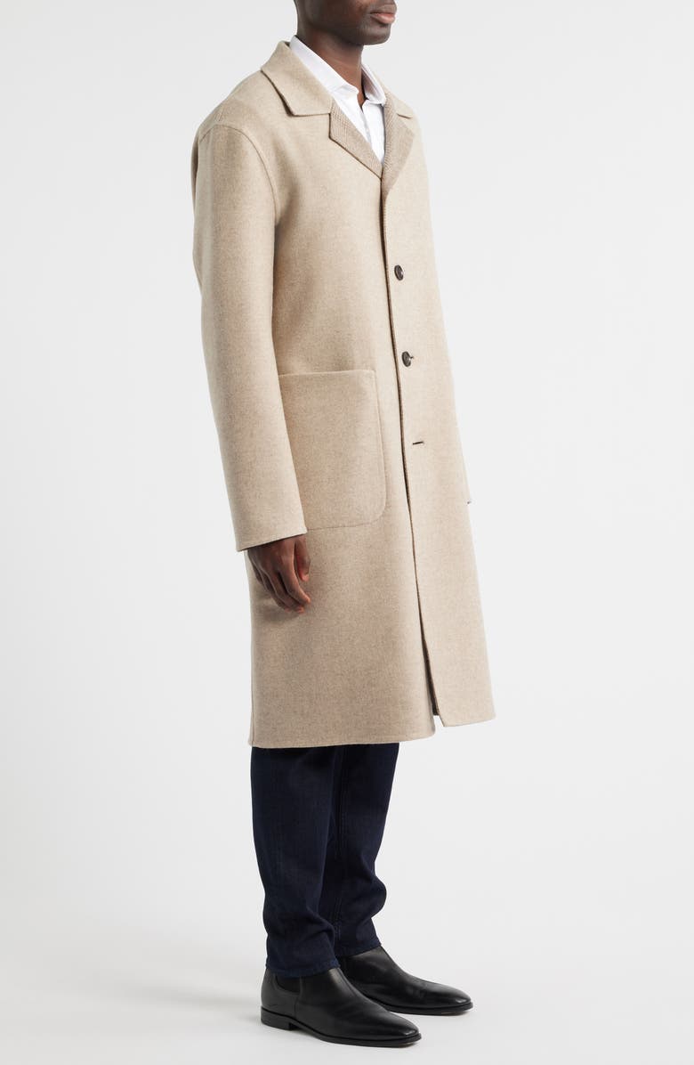 BOSS Reversible Virgin Wool & Cashmere Coat, Alternate, color, Open Beige