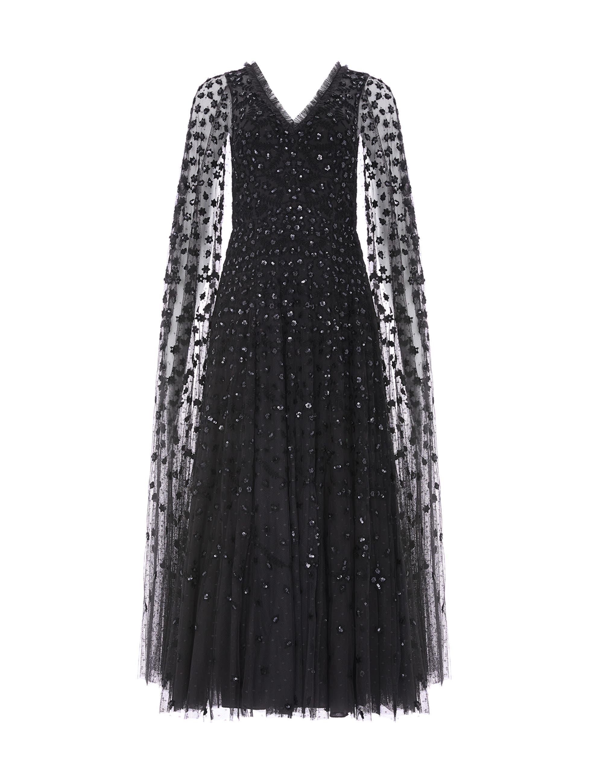 Clover Cape Sleeve Ankle Gown - image 2