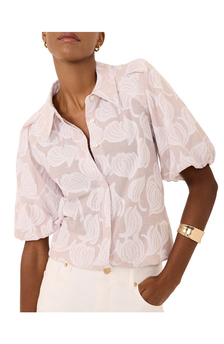 MINT VELVET Cotton Jacquard Shirt, Main, color, Neutral