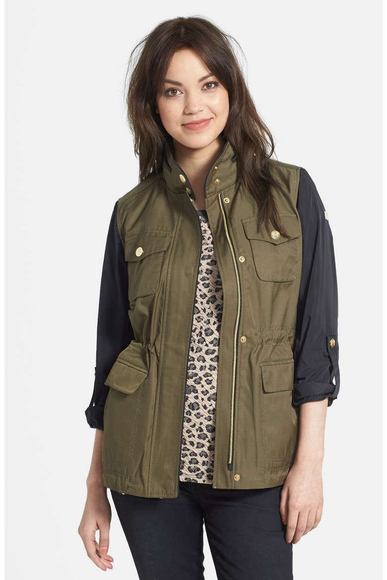 Two-Tone Anorak, Main, color, OLIVE BLACK