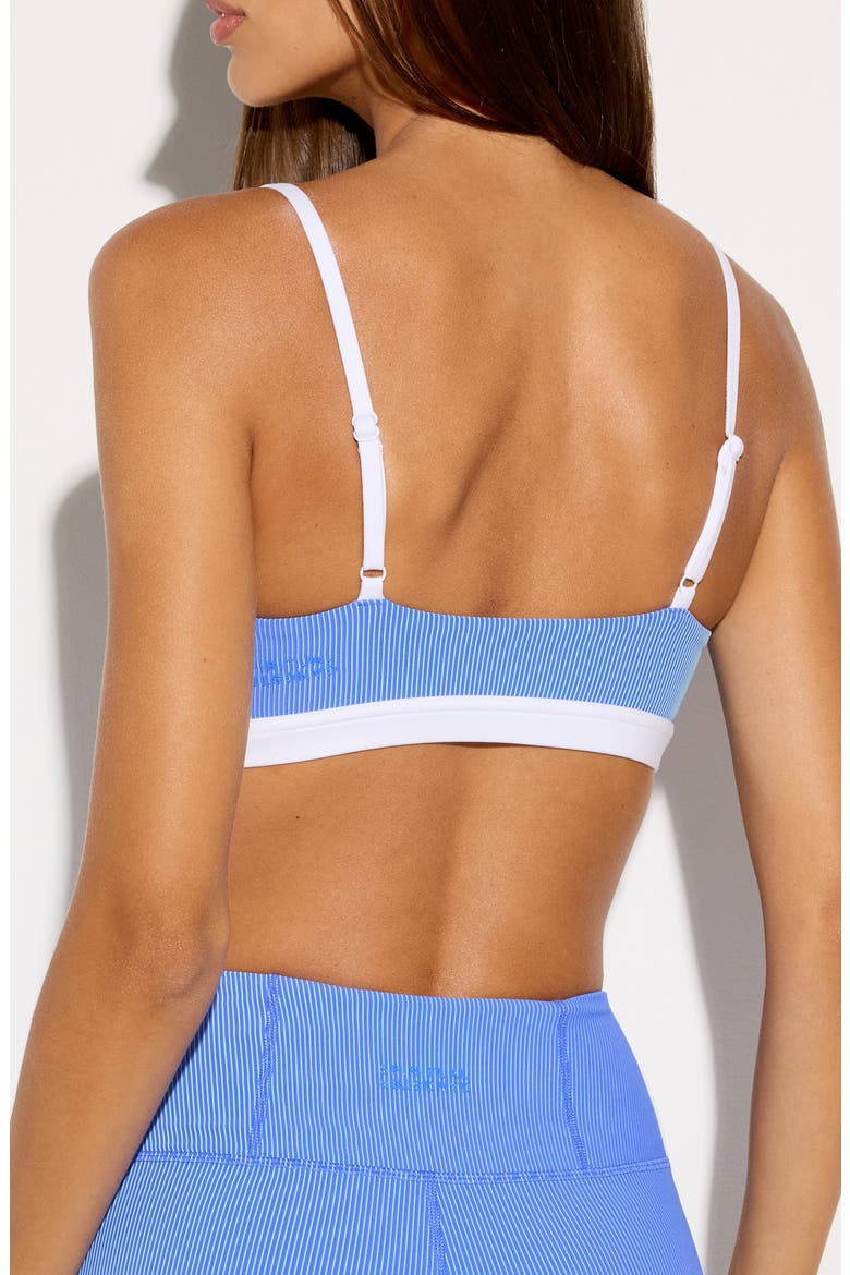 Unity Stripe Knotted Sports Bra, Alternate, color, ULTRA MARINE