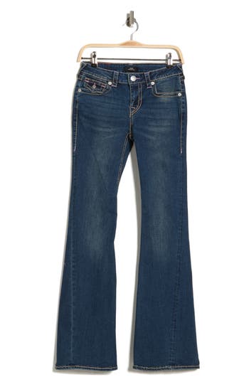 True Religion Joey Big T Flap Pocket Flare Leg Jeans In Blue
