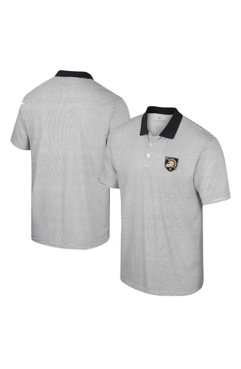 COLOSSEUM Men's Colosseum White/Black Army Black Knights Print Stripe Polo, Main, color, 