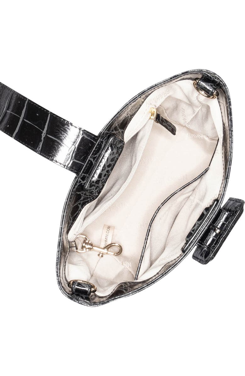 Brahmin Faith Croc Embossed Leather Wristlet Pouchette Bag, Alternate, color,