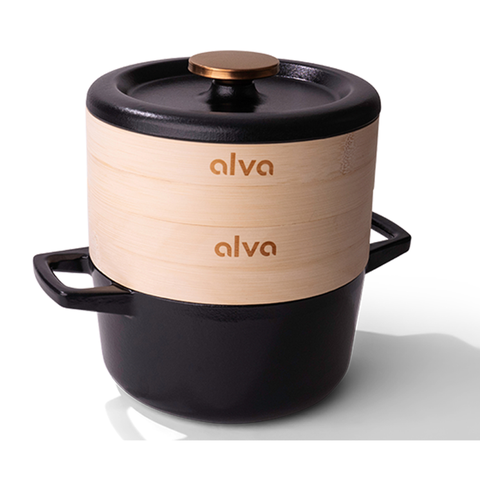 Nori 2.5 Qt Enameled Cast Iron Cocotte Dutch Oven & Steamer Set