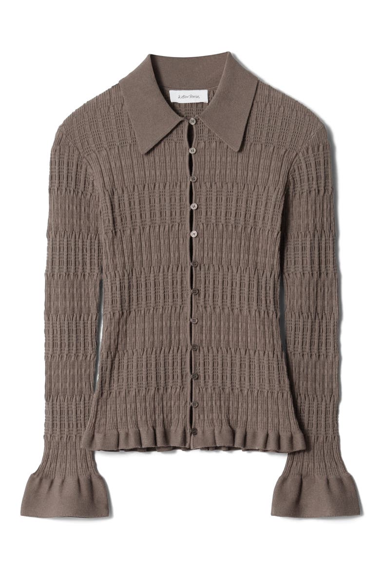 Flared Sleeve Cardigan, Alternate, color, MOLE DARK