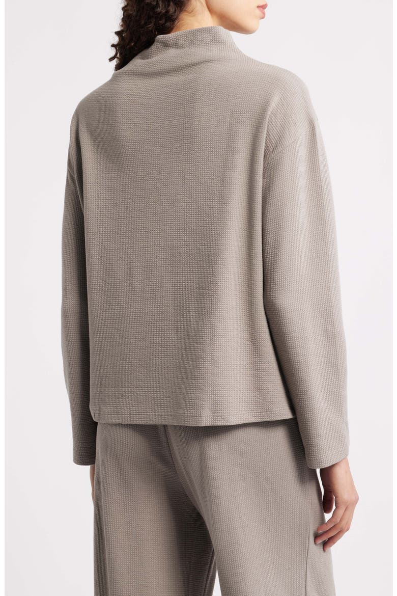 Funnel Neck Boxy Organic Cotton Blend Top, Alternate, color, REED