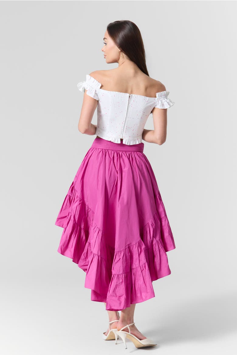 Off-Shoulder Top & Skirt Set, Alternate, color, Pink