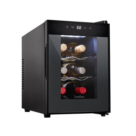 6 Bottle Thermoelectric Wine Cooler, Countertop Wine Fridge w/Digital Temp Control