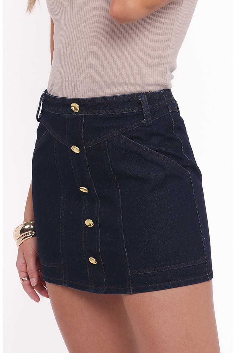Narla Denim Miniskirt, Alternate, color, DARK DENIM