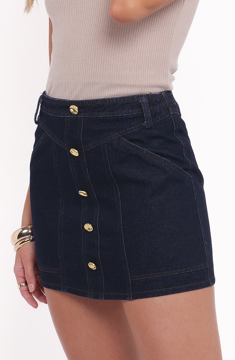 Petal & Pup Narla Denim Miniskirt, Alternate, color, Dark Denim