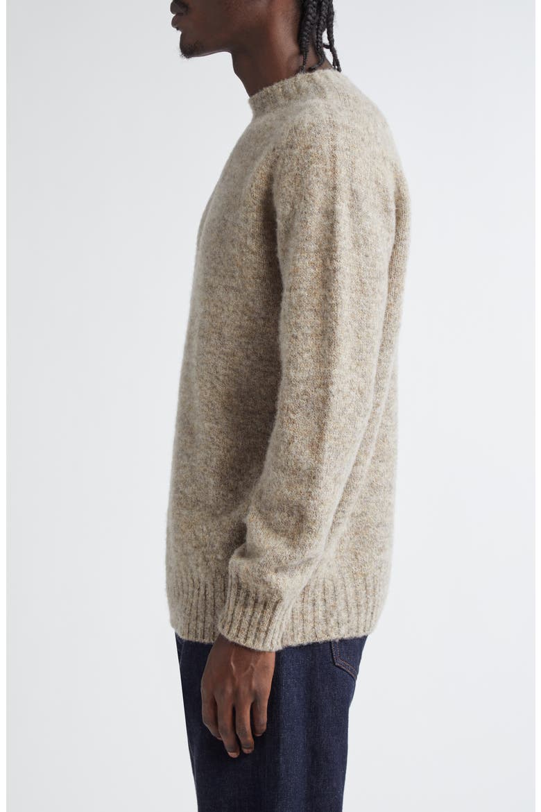 Brushed Shetland Wool Sweater, Alternate, color, OUTMEAL MELANGE