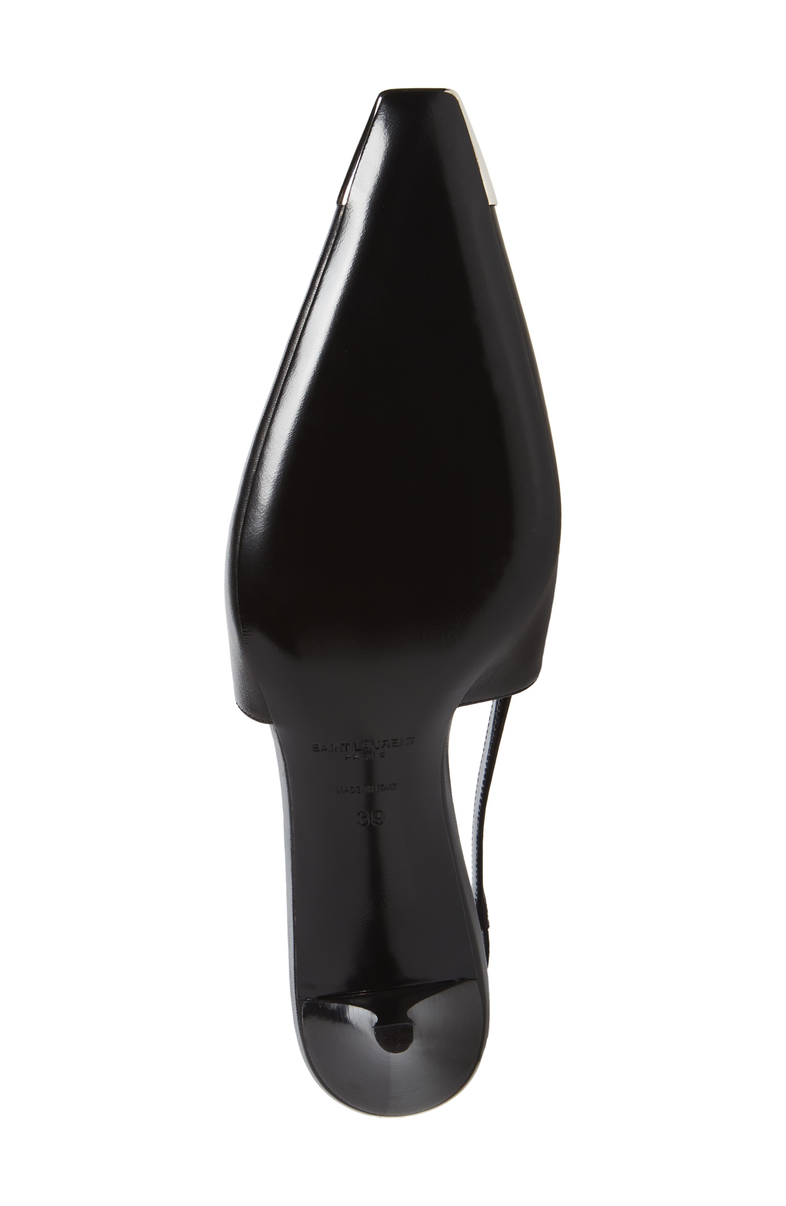 Saint Laurent Metal Toe Blade Slingback Pump, Alternate, color, 