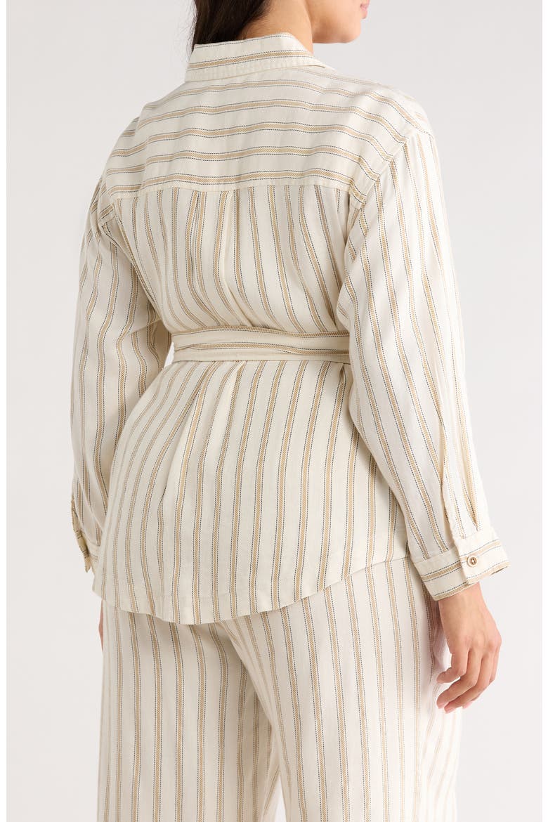 Stripe Belted Shacket, Alternate, color, CREAM/ TAN RG STRIPE