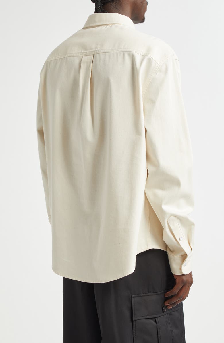 Marni Trunkaroo Plaque Embellished Denim Overshirt, Alternate, color, Bone