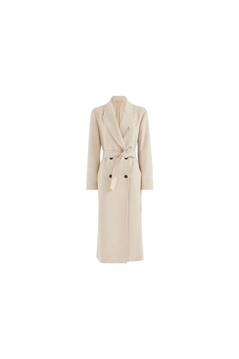 Lightweight water-resistant cashmere belted coat with monili, Alternate, color, Lignite Grey
